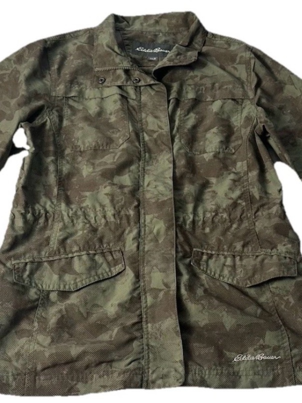 Eddie Bauer Olive Green Camo Utility Jacket